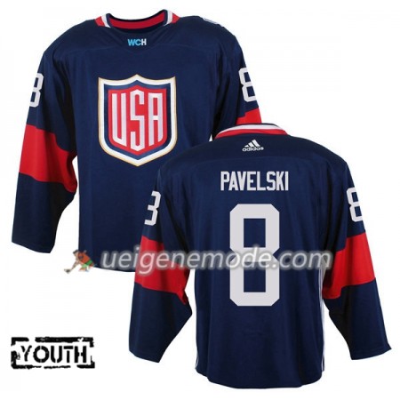 USA Trikot Joe Pavelski 8 2016 World Cup Kinder Blau Premier